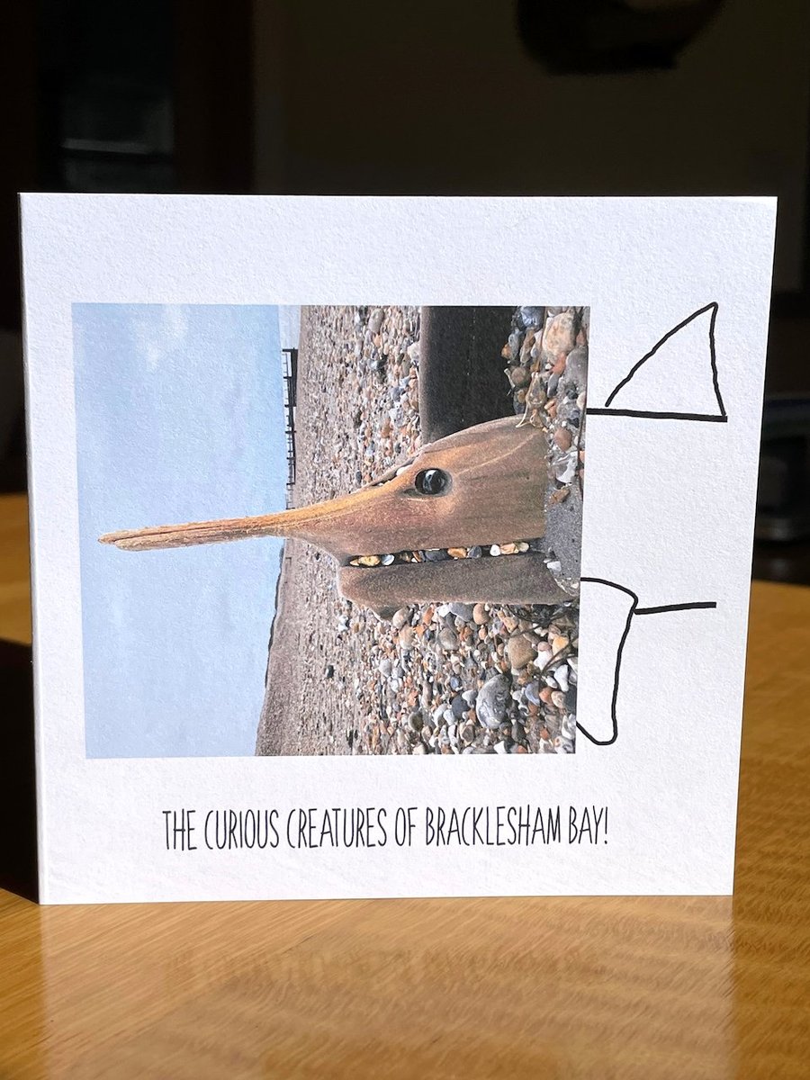 The Shark; 13.5 cm square greetings card, blank inside