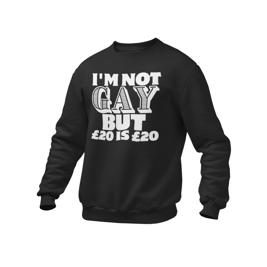 I'm Not Gay But 20 pound is 20 pound - novelty funny gay jumper