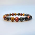 Tiger Eye Unisex Bracelet, Larger Size, Father's Day, Birthday, Gifts For Men