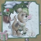 With Luv furever cute dog Christmas card