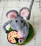 Pizza Mouse - handsewn felt mouse - Image 1
