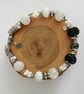 Monochrome bracelet, black and white beads, moonstone, agate coral beads - Image 4