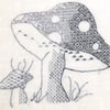 Fairy Toadstool Blackwork Embroidery Kit