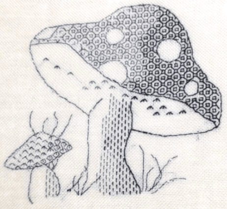 Mushroom Blackwork Embroidery Kit