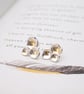 Sterling silver stud earrings inspired by lichen, keum boo earrings - Image 6