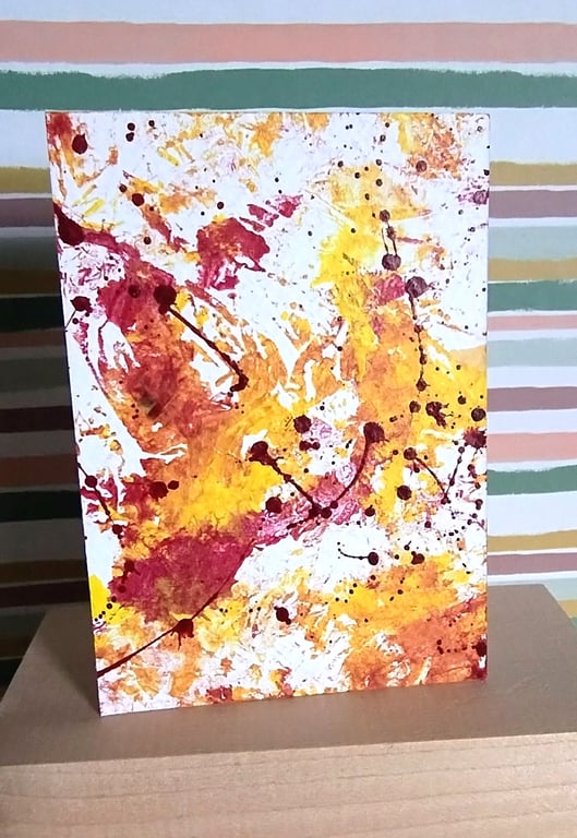 Golden Hour Mischief - Original ACEO Abstract Art Acrylic Painting