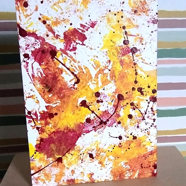 Golden Hour Mischief - Original ACEO Abstract Art Acrylic Painting