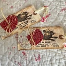 Easter Gift Tag with Antique Quilt Egg