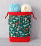 Project bag, drawstring bag, mushrooms.  - Image 3