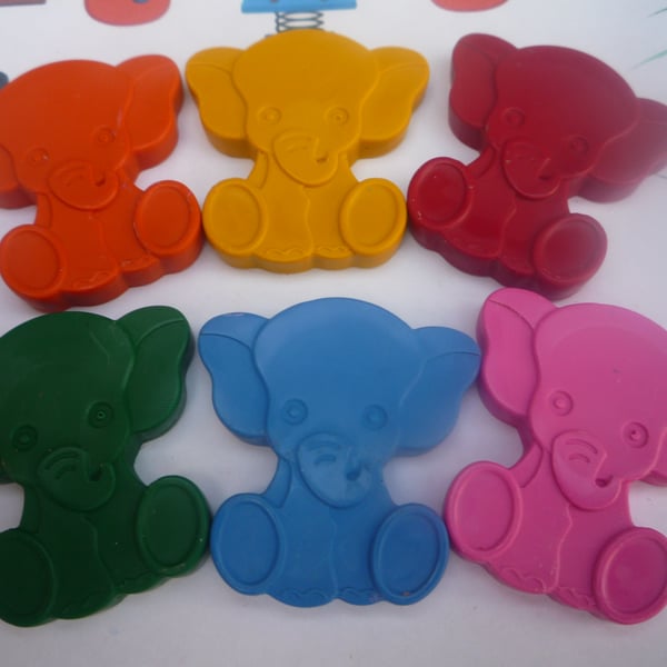 elephant shaped novelty wax crayons x 6 Folksy
