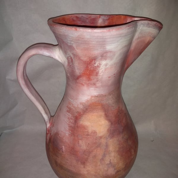 TALL DECORATIVE JUG WITH BEAUTIFUL RANDOM FERRIC CHLORIDE FINISH 34 CMS HIGH