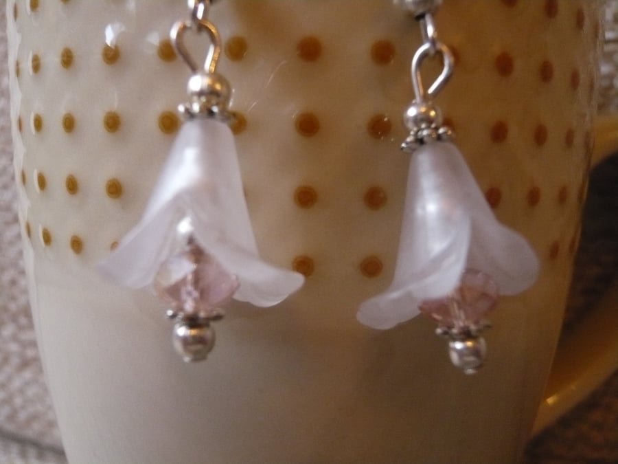 White Flower Earrings