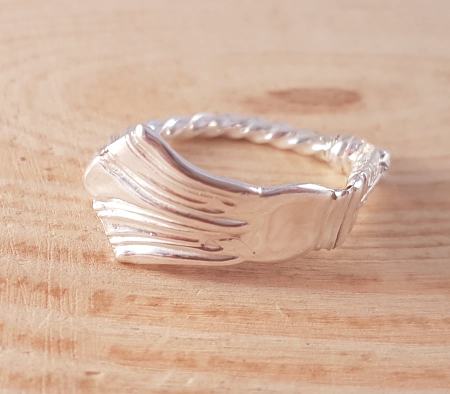 Sterling Silver Upcycled Fan Handle Spoon Ring