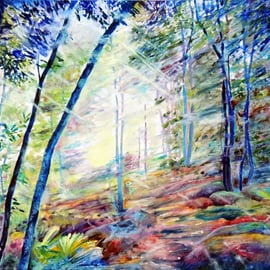 Mountain Woodland Original Oil Painting Landscape 