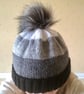 Monochrome Hand Knitted Hat 21 (DK) -Medium - Image 6