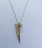 Sterling Silver & 9ct Gold Dainty Daffodil Pendant  - Image 2