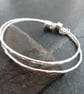 Double silver bangle set, Fidget bangle with spinner rings - Image 7