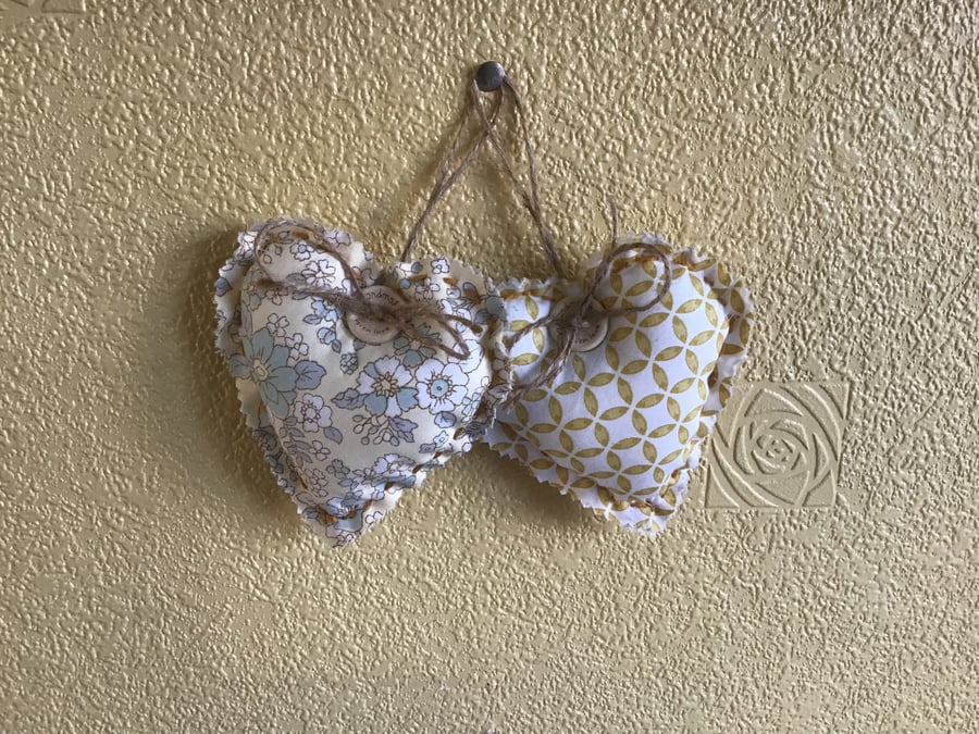 Handmade heart ornaments 