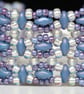 Small Beaded Cuff Bracelet in Denim Blue - Image 3