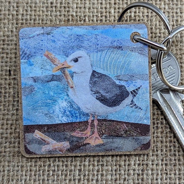 Keyring - "Fancy a chip" Seagull 