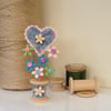 Button Bobbin Posy - Pale pink, green & blue
