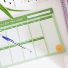 Happy Weekly Planner A4 Desk Pad Plan the Week 50 sheets Notepad Family Calendar