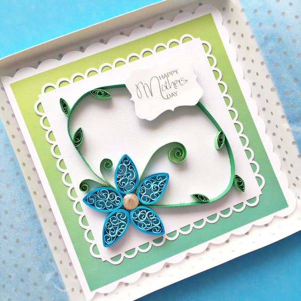 Luxury Mother’s Day card - quilled flowers with gift box option