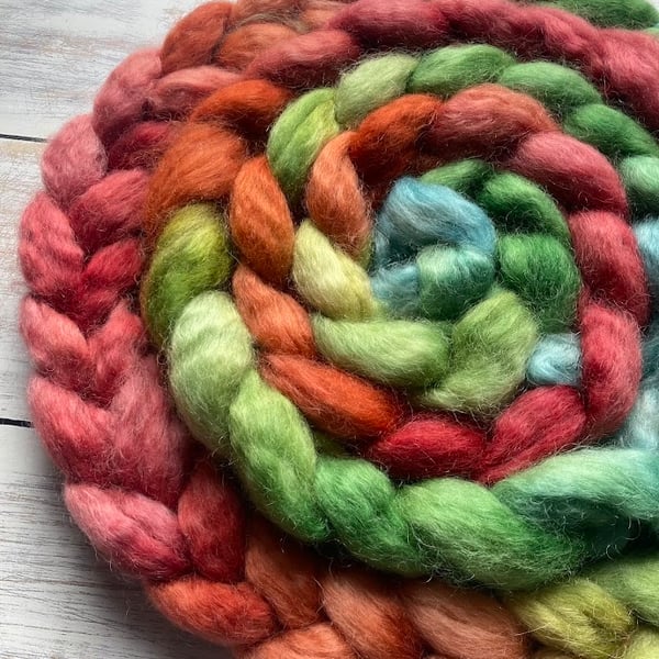 White Teeswater Spinning fibre 100g Apples in the orchard