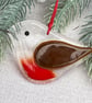 Glass Robin - forest brown - clear