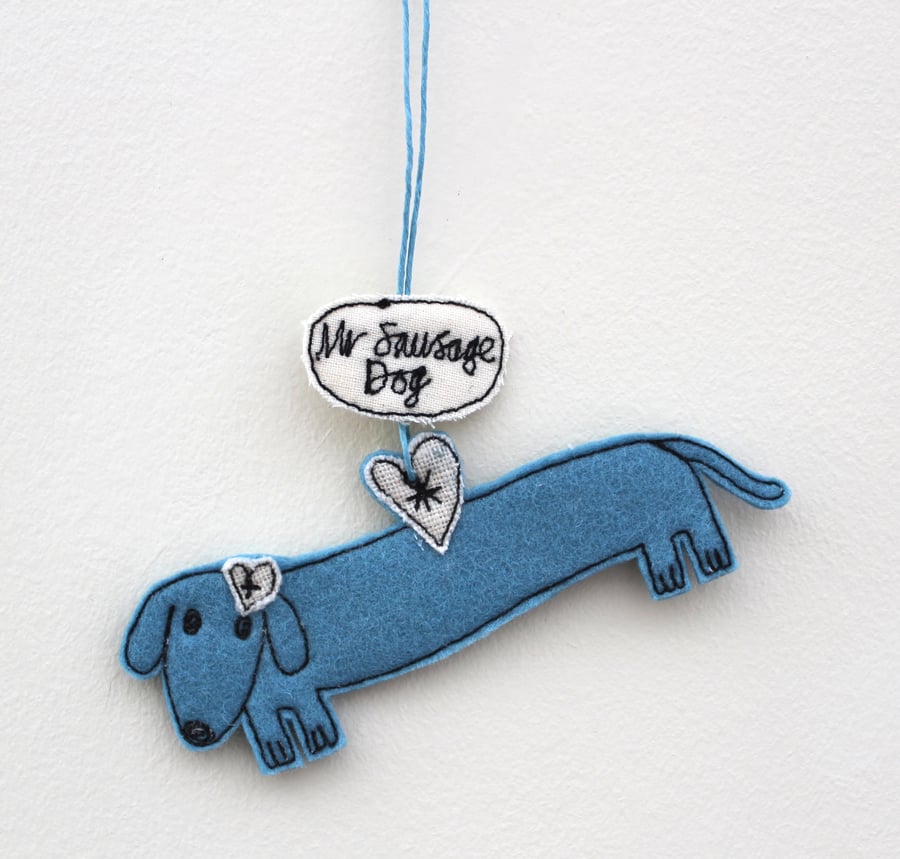 'Mr Sausage Dog' - Hanging Decoration
