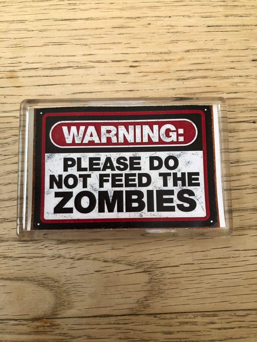 Don't Feed The Zombies! Funny Warning Cult  Acryllic Decorative Fridge Magnet