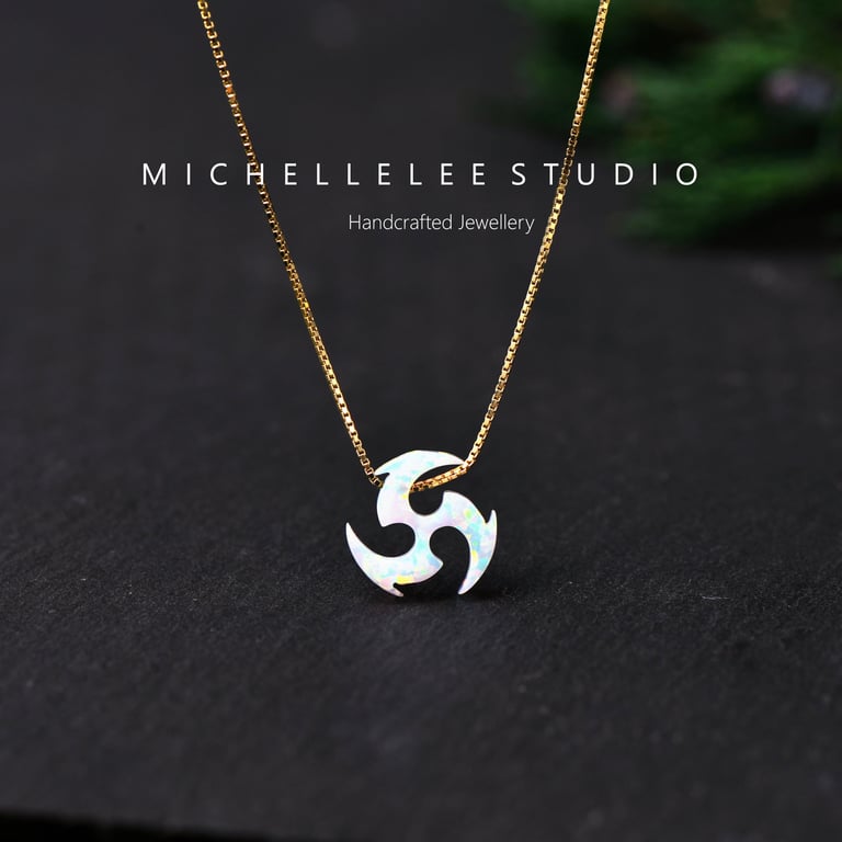Opal Ninja Star Necklace With 925 Sterling Silver Chain
