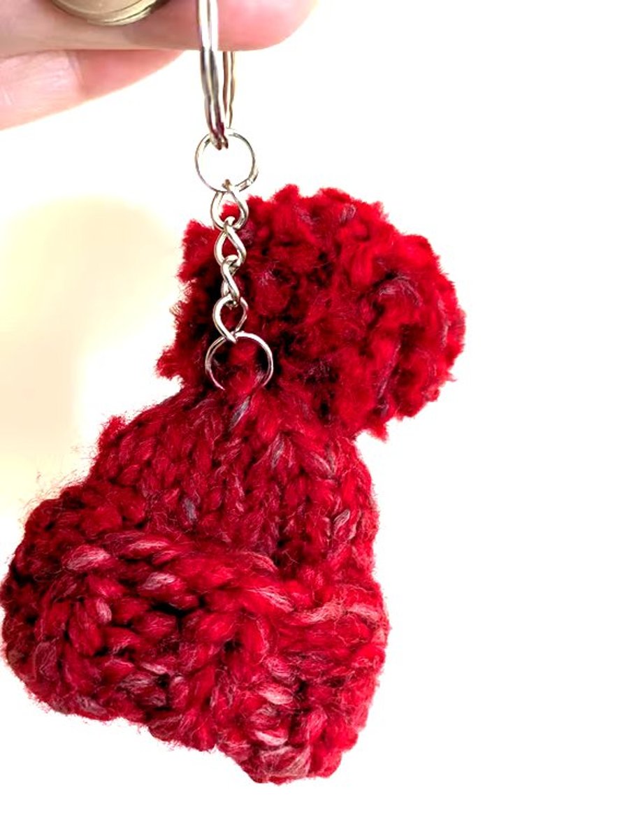 Mini beanie key ring or bag charm