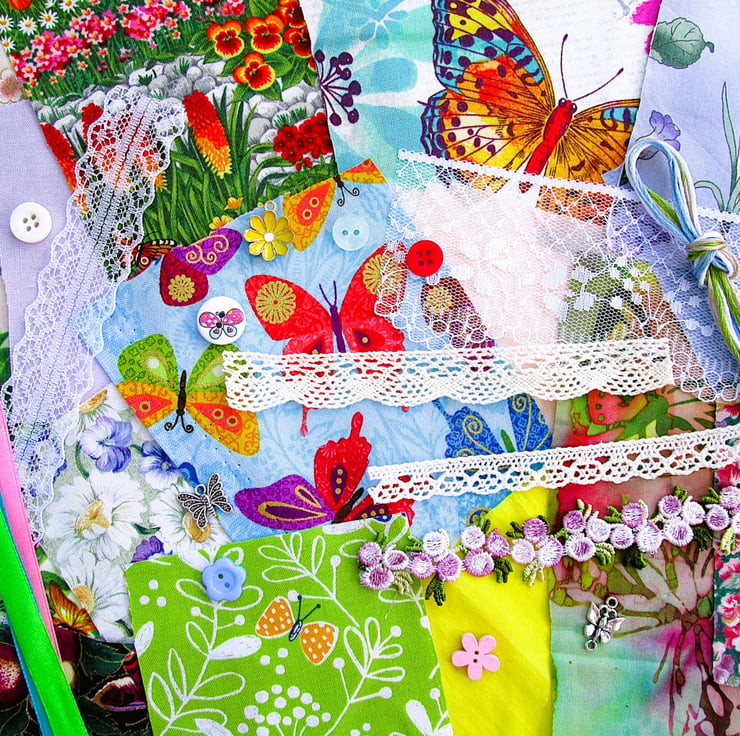 Mini Butterflies and flowers slow stitching or ... - Folksy