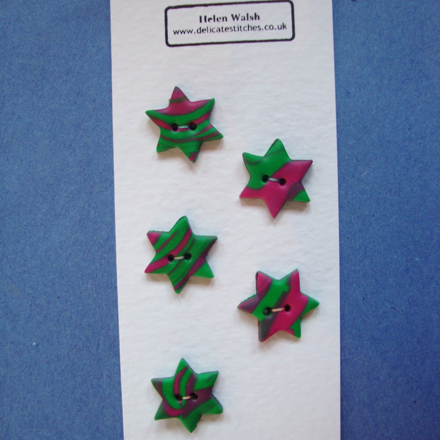 Spring Swirl Star Buttons