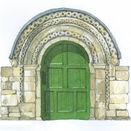 York Doorway, Ingram's Hospital - An original watercolour