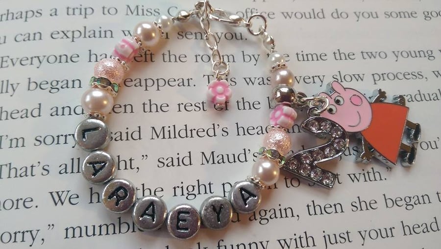 Personalised Peppa Pig bracelet.