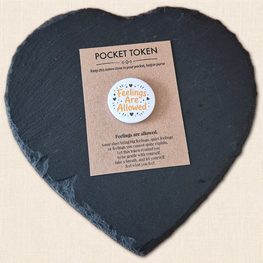 Feelings Are Allowed Pocket Token - Little Reminder It's Okay to Feel