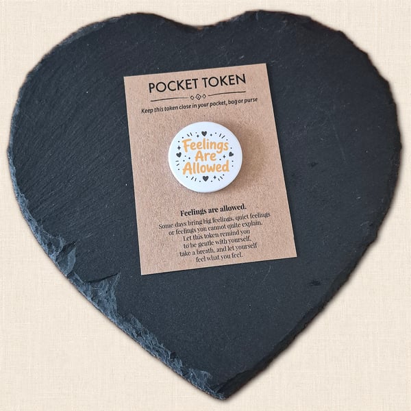 Feelings Are Allowed Pocket Token - Little Reminder It's Okay to Feel