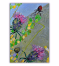 Wildflower painting - thistles - small artwork - letterbox gift - acrylics