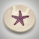 NEW! Ceramic ring dish with starfish design