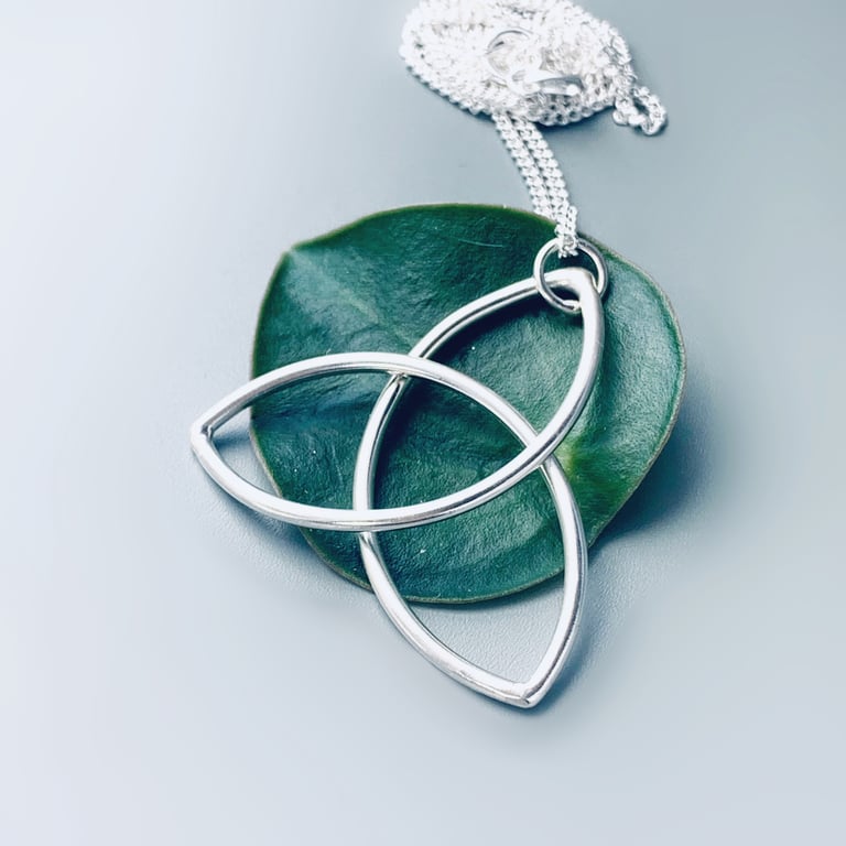 Recycled Sterling Silver Trinity Knot Pendant, Handmade in Scotland