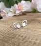 Silver Leaf Cut-out Stud Earrings - Image 5