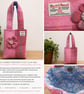 Handmade Harris Tweed® Little Lady Bag – Pink Tartan with Harris Tweed Flower