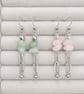 Rose quartz chain long boho earrings  - Image 2