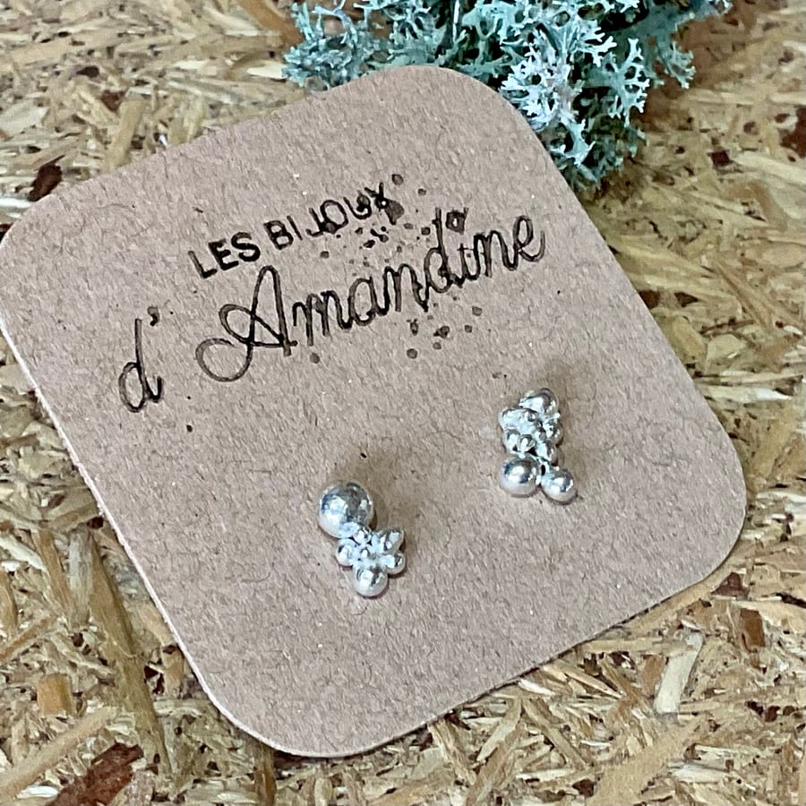 Recycled silver stud earrings
