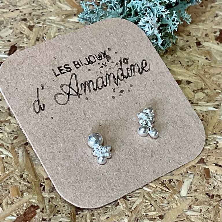 Recycled silver stud earrings