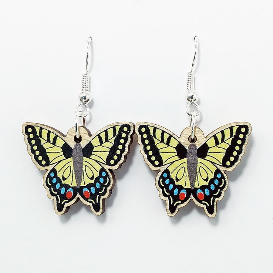 Swallowtail Butterfly Dangle Earrings, Silver Plated or Sterling Silver ...