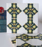 Geometric Mosaic Style Pattern Ceramic Tile Trivet with Cork Backing - SALE ITEM - Image 2