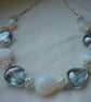 CHUNKY SKY BLUE, WHITE OPAL AND SILVER NECKLACE.   - Image 3